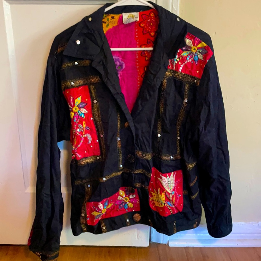 90’s Art Teacher Vintage Quilted Sequin Jacket